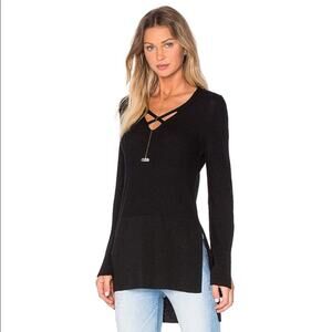 FREE PEOPLE Criss Cross Black Sweater